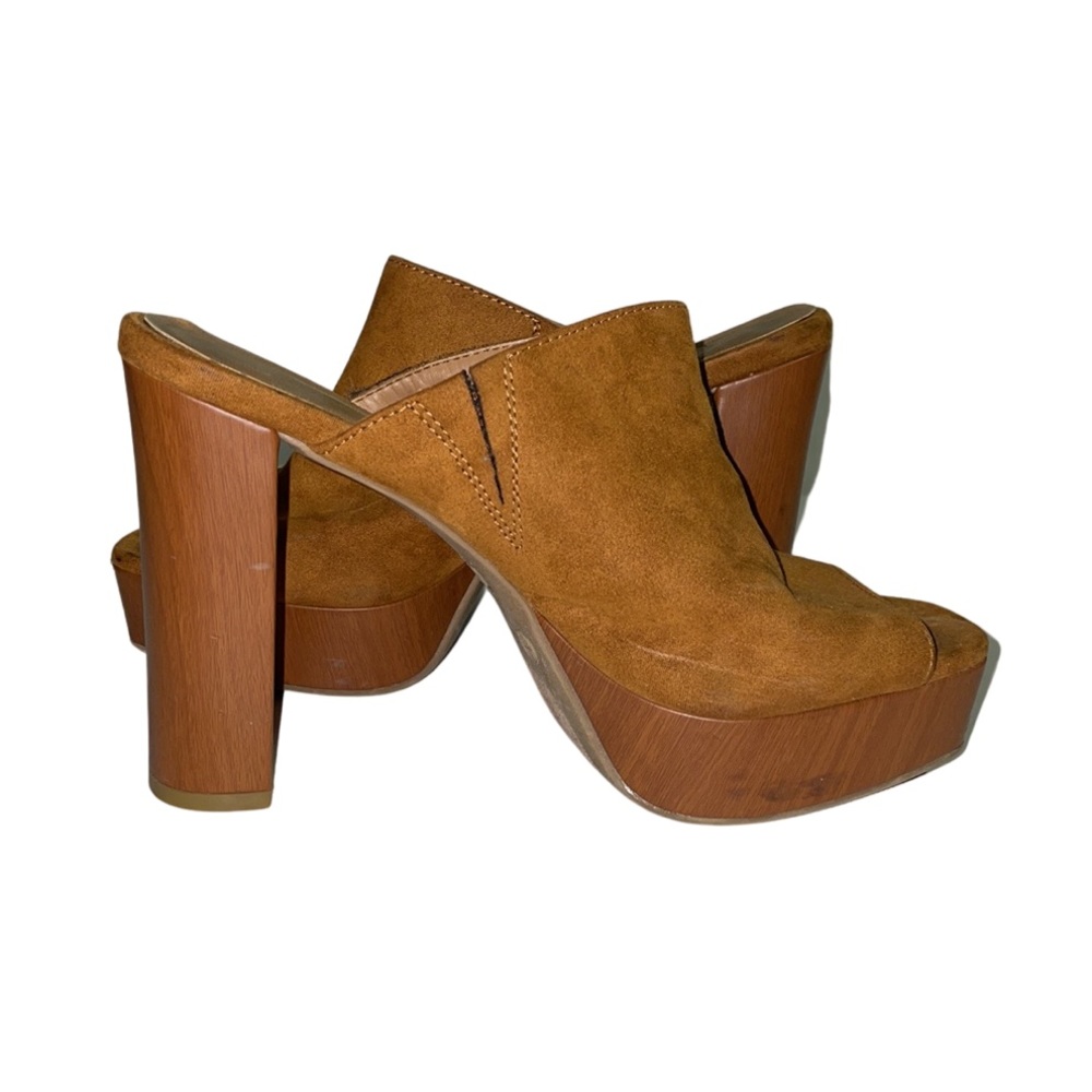 Rouge Slip On Chunky Heel Sandal - Tan / Brown - Size 8.5